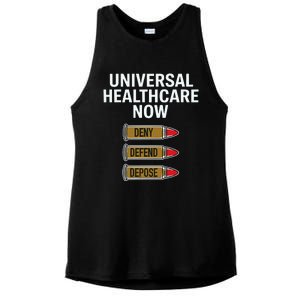 Luigi Mangione Universal Healthcare Now Deny Defend Depose Ladies PosiCharge Tri-Blend Wicking Tank