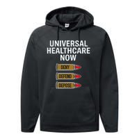 Luigi Mangione Universal Healthcare Now Deny Defend Depose Performance Fleece Hoodie