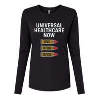 Luigi Mangione Universal Healthcare Now Deny Defend Depose Womens Cotton Relaxed Long Sleeve T-Shirt