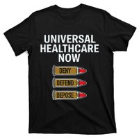 Luigi Mangione Universal Healthcare Now Deny Defend Depose T-Shirt