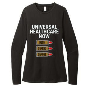 Luigi Mangione Universal Healthcare Now Deny Defend Depose Womens CVC Long Sleeve Shirt