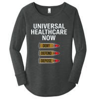 Luigi Mangione Universal Healthcare Now Deny Defend Depose Women's Perfect Tri Tunic Long Sleeve Shirt