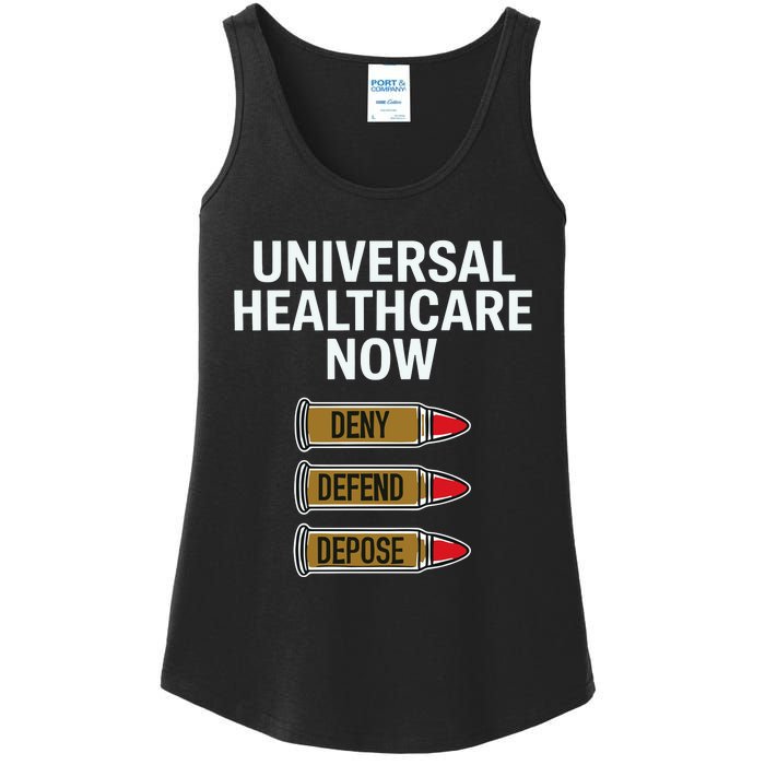 Luigi Mangione Universal Healthcare Now Deny Defend Depose Ladies Essential Tank