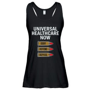 Luigi Mangione Universal Healthcare Now Deny Defend Depose Ladies Essential Flowy Tank