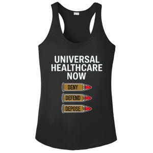 Luigi Mangione Universal Healthcare Now Deny Defend Depose Ladies PosiCharge Competitor Racerback Tank