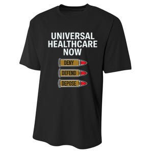 Luigi Mangione Universal Healthcare Now Deny Defend Depose Performance Sprint T-Shirt