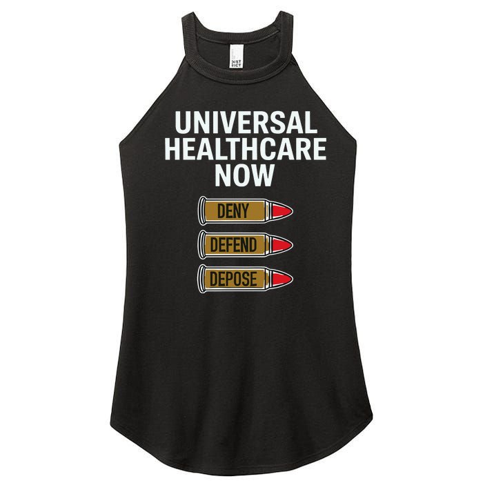 Luigi Mangione Universal Healthcare Now Deny Defend Depose Women's Perfect Tri Rocker Tank