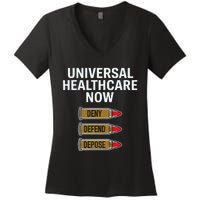 Luigi Mangione Universal Healthcare Now Deny Defend Depose Women's V-Neck T-Shirt