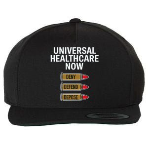 Luigi Mangione Universal Healthcare Now Deny Defend Depose Wool Snapback Cap