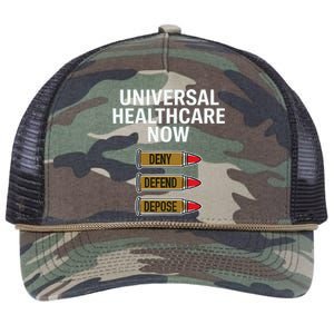 Luigi Mangione Universal Healthcare Now Deny Defend Depose Retro Rope Trucker Hat Cap