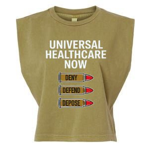 Luigi Mangione Universal Healthcare Now Deny Defend Depose Garment-Dyed Women's Muscle Tee