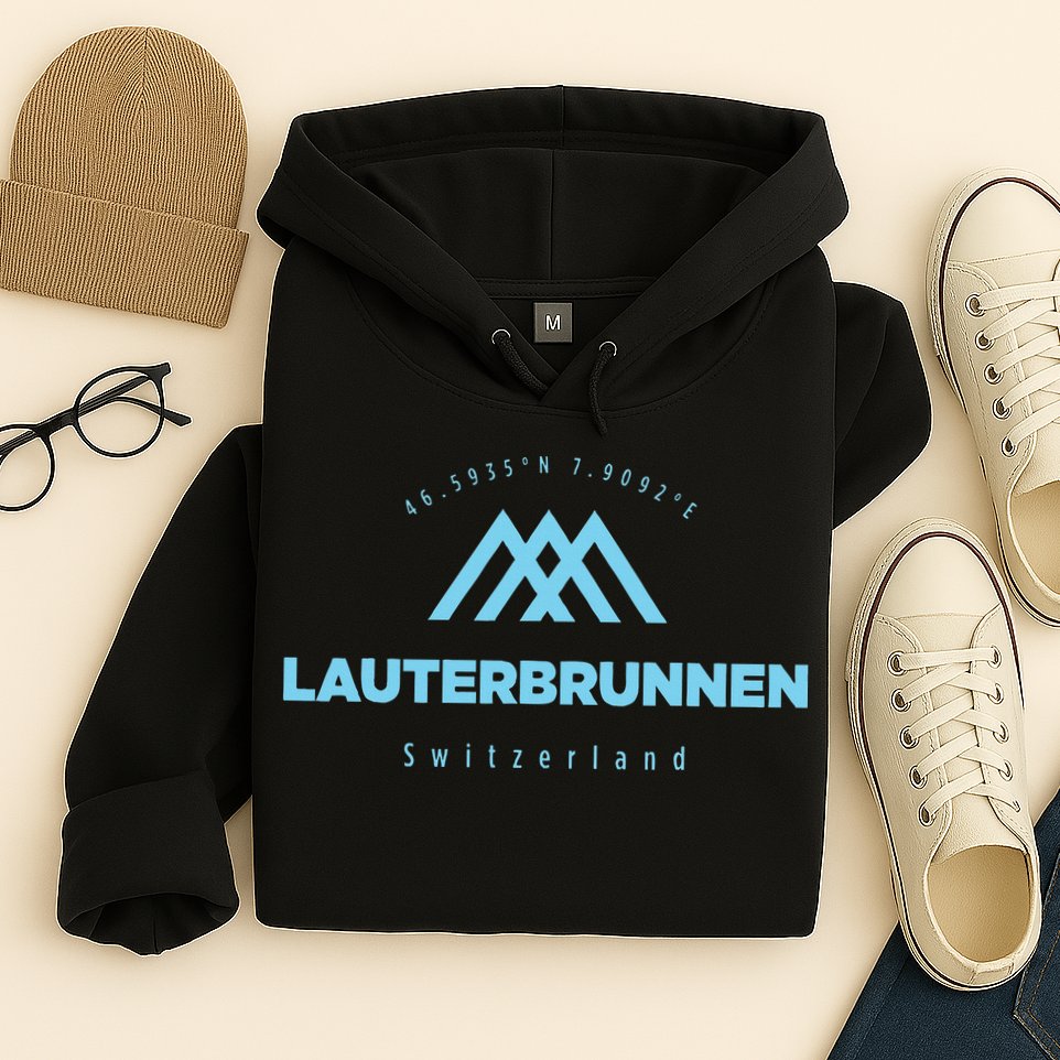 Lauterbrunnen Mountain Vacation Skiing Switzerland Hoodie