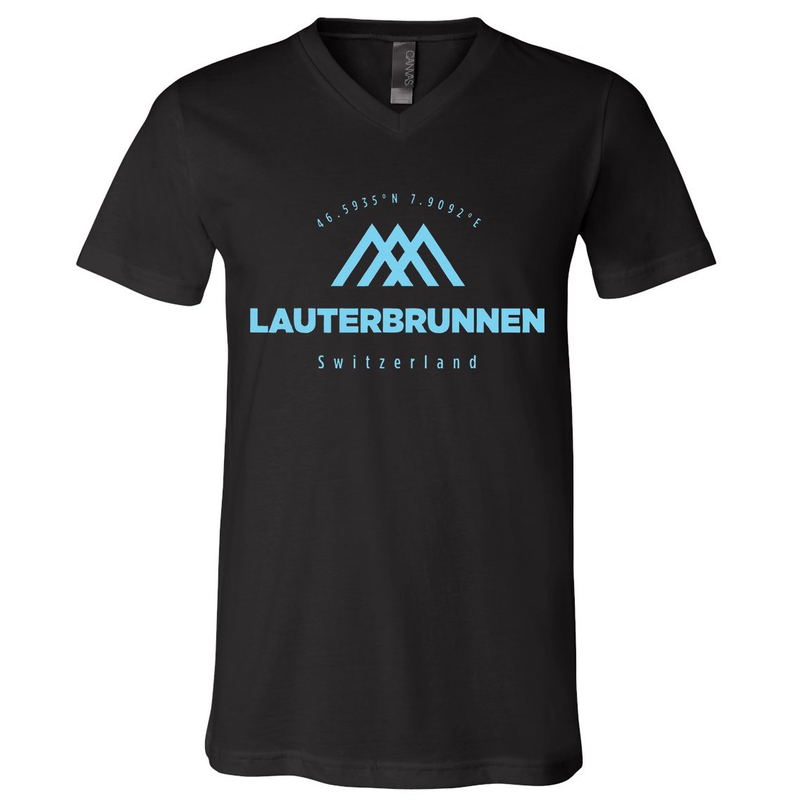 Lauterbrunnen Mountain Vacation Skiing Switzerland V-Neck T-Shirt