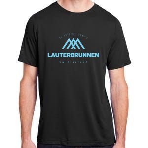 Lauterbrunnen Mountain Vacation Skiing Switzerland Adult ChromaSoft Performance T-Shirt