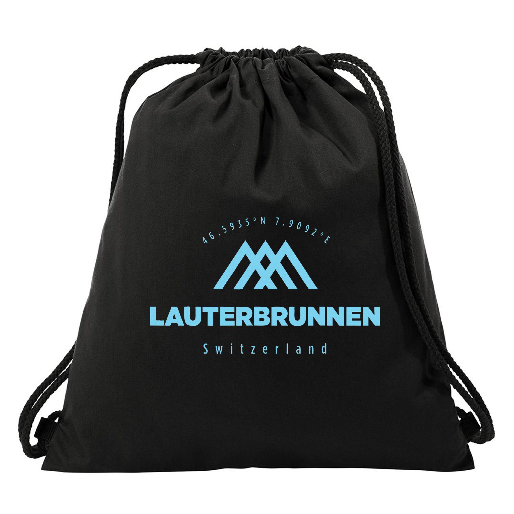 Lauterbrunnen Mountain Vacation Skiing Switzerland Drawstring Bag