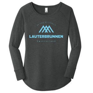 Lauterbrunnen Mountain Vacation Skiing Switzerland Women's Perfect Tri Tunic Long Sleeve Shirt