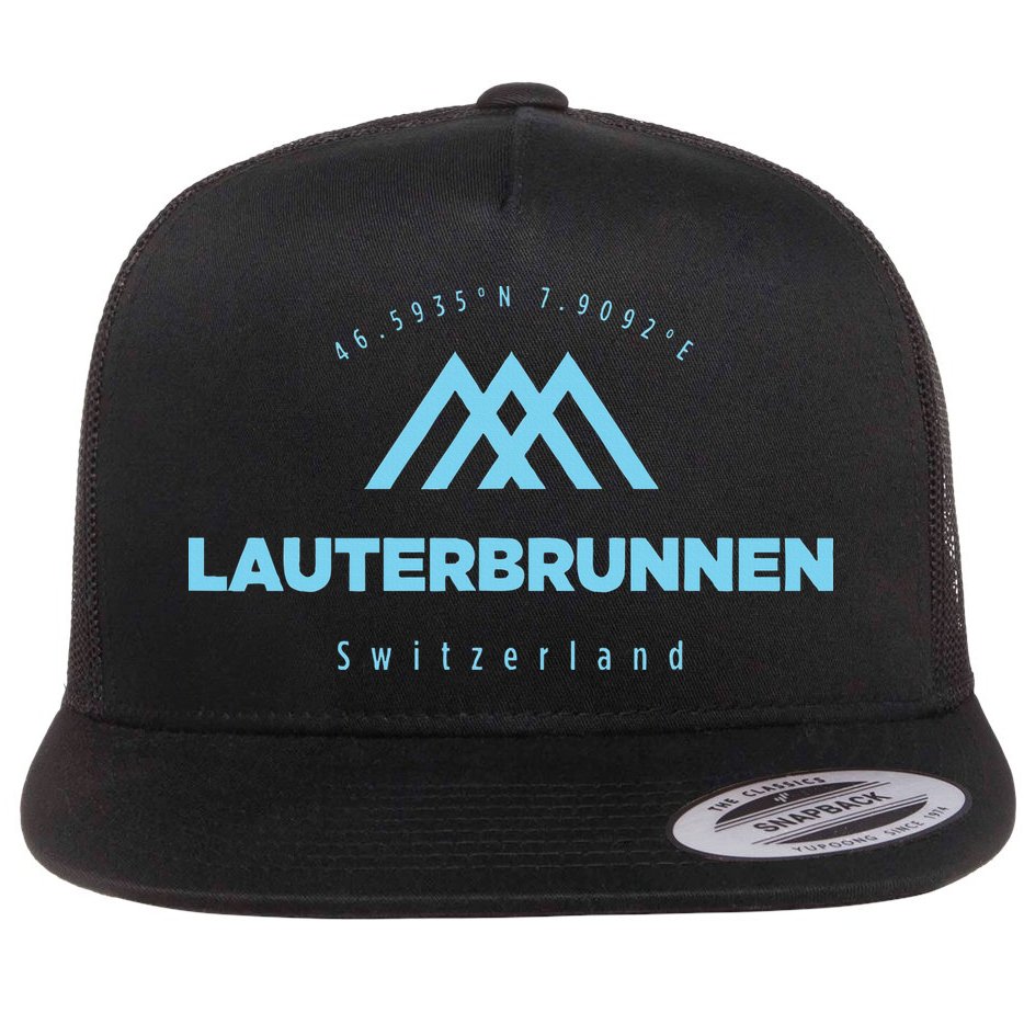 Lauterbrunnen Mountain Vacation Skiing Switzerland Flat Bill Trucker Hat