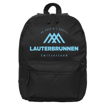 Lauterbrunnen Mountain Vacation Skiing Switzerland 16 in Basic Backpack