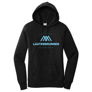 Lauterbrunnen Mountain Vacation Skiing Switzerland Women's Pullover Hoodie