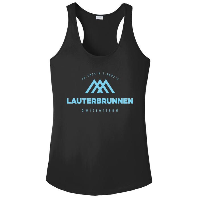 Lauterbrunnen Mountain Vacation Skiing Switzerland Ladies PosiCharge Competitor Racerback Tank