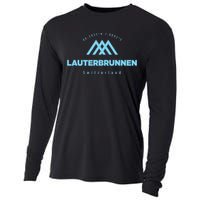 Lauterbrunnen Mountain Vacation Skiing Switzerland Cooling Performance Long Sleeve Crew