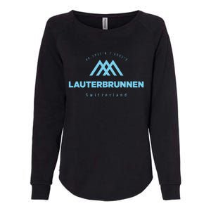 Lauterbrunnen Mountain Vacation Skiing Switzerland Womens California Wash Sweatshirt