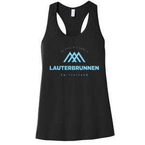 Lauterbrunnen Mountain Vacation Skiing Switzerland Women's Racerback Tank