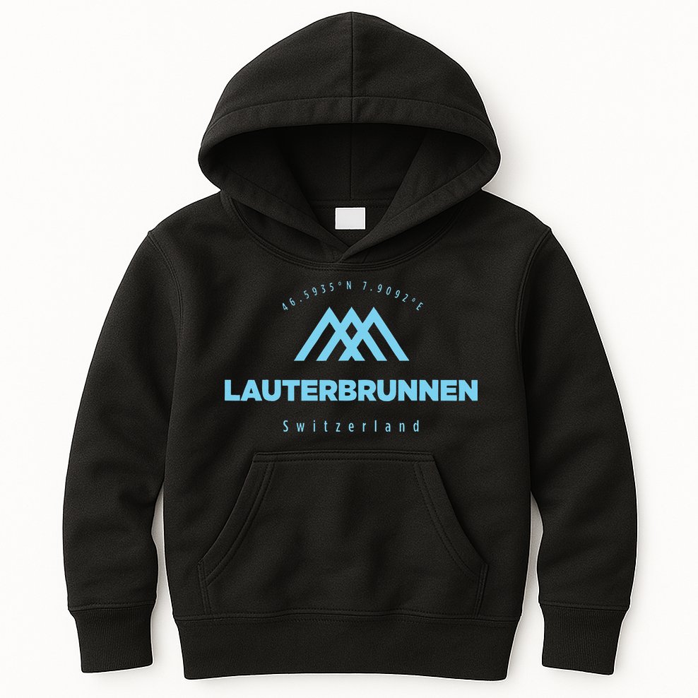 Lauterbrunnen Mountain Vacation Skiing Switzerland Kids Hoodie