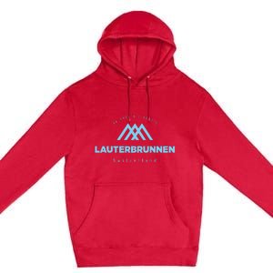 Lauterbrunnen Mountain Vacation Skiing Switzerland Premium Pullover Hoodie