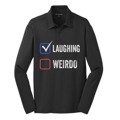 Laughing Madam Vs Weirdo Vote Kamala Harris For President Silk Touch Performance Long Sleeve Polo