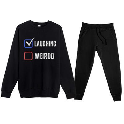 Laughing Madam Vs Weirdo Vote Kamala Harris For President Premium Crewneck Sweatsuit Set