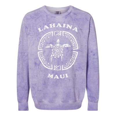 Lahaina Maui Vintage Retro Tribal Turtle Vacation Colorblast Crewneck Sweatshirt