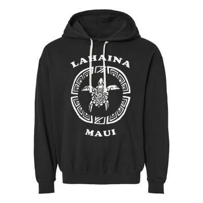 Lahaina Maui Vintage Retro Tribal Turtle Vacation Garment-Dyed Fleece Hoodie