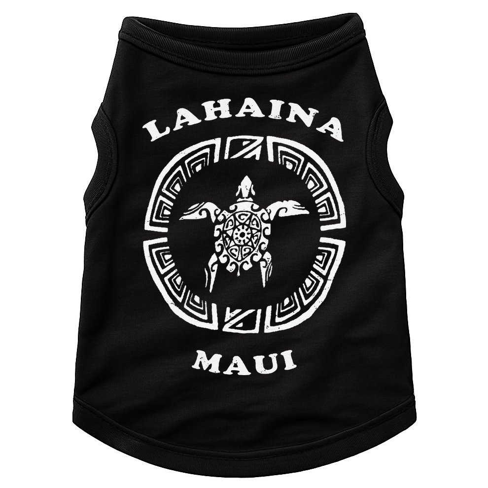 Lahaina Maui Vintage Retro Tribal Turtle Vacation Doggie Tank