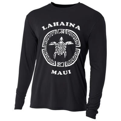 Lahaina Maui Vintage Retro Tribal Turtle Vacation Cooling Performance Long Sleeve Crew