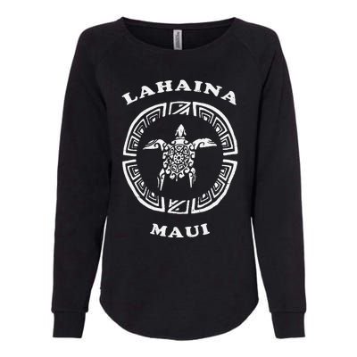 Lahaina Maui Vintage Retro Tribal Turtle Vacation Womens California Wash Sweatshirt