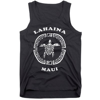 Lahaina Maui Vintage Retro Tribal Turtle Vacation Tank Top