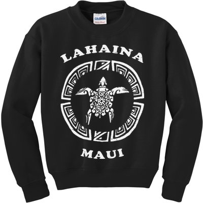 Lahaina Maui Vintage Retro Tribal Turtle Vacation Kids Sweatshirt