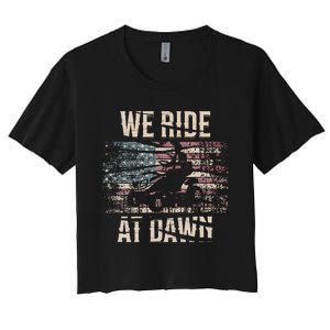 Lawn Mowing We Ride At Dawn Lawn Mower Women's Crop Top Tee