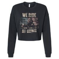 Lawn Mowing We Ride At Dawn Lawn Mower Cropped Pullover Crew