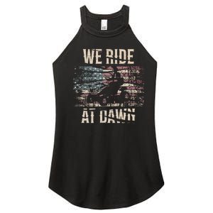 Lawn Mowing We Ride At Dawn Lawn Mower Women's Perfect Tri Rocker Tank