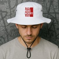 Love More Worry Less Quote Bucket Hat