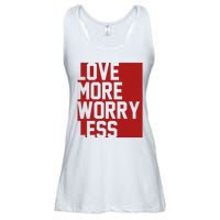 Love More Worry Less Quote Ladies Essential Flowy Tank