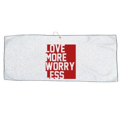 Love More Worry Less Quote Large Microfiber Waffle Golf Towel