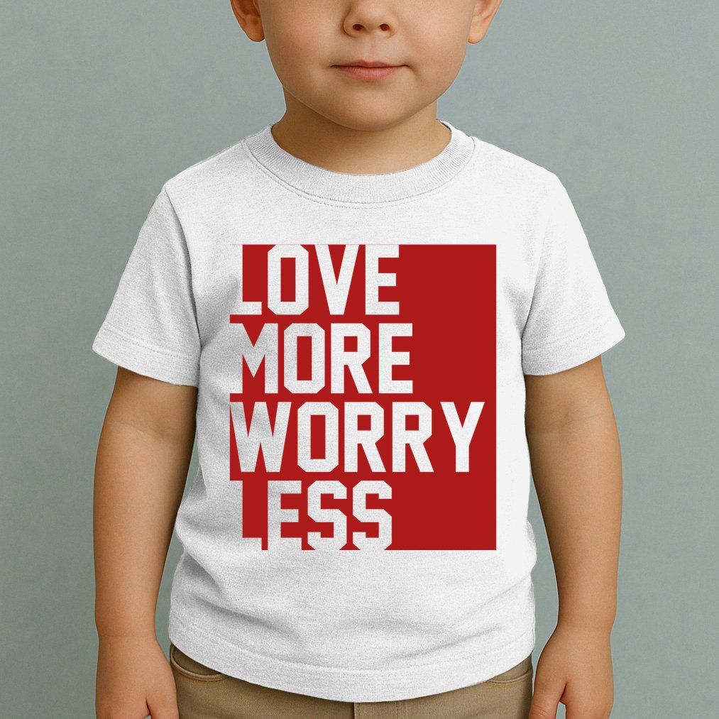 Love More Worry Less Quote Toddler T-Shirt