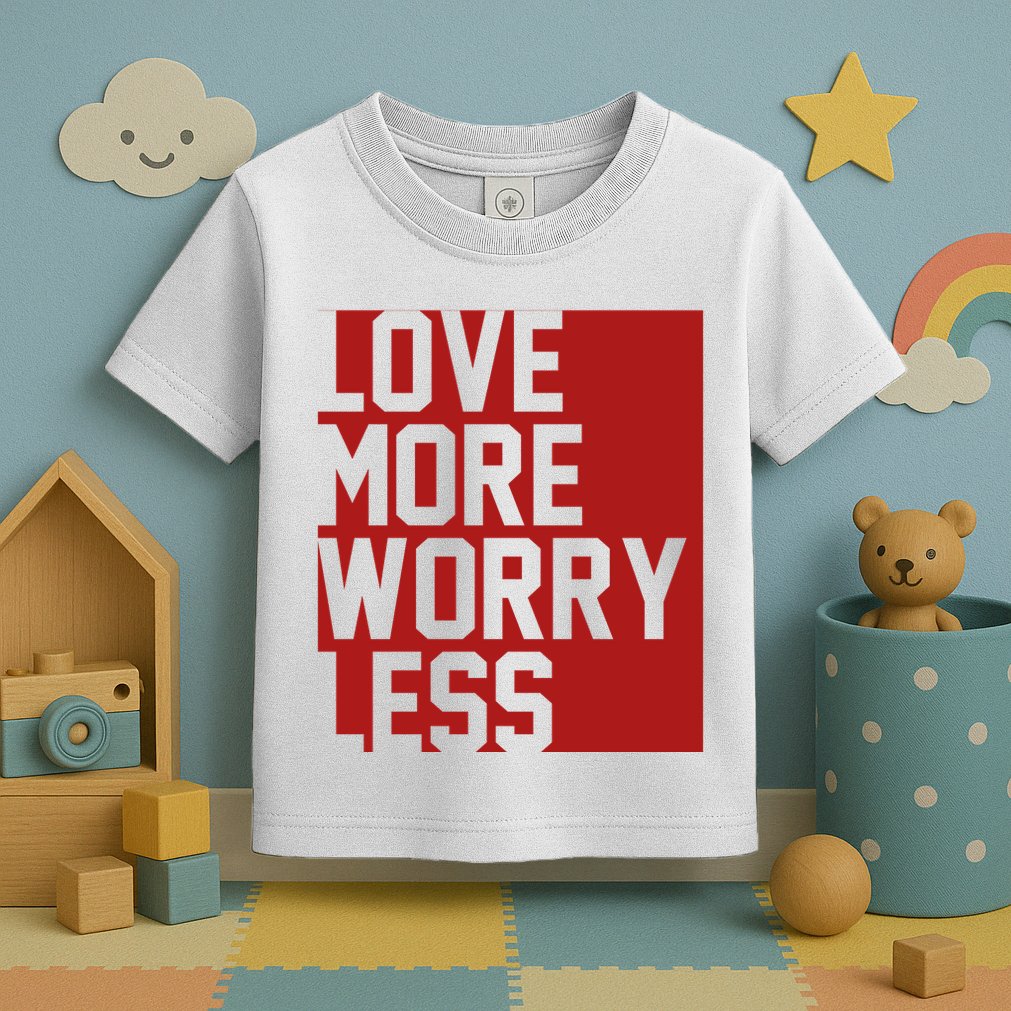 Love More Worry Less Quote Toddler T-Shirt