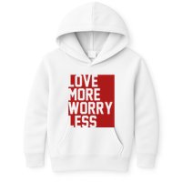 Love More Worry Less Quote Kids Hoodie