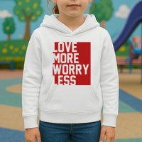 Love More Worry Less Quote Kids Hoodie