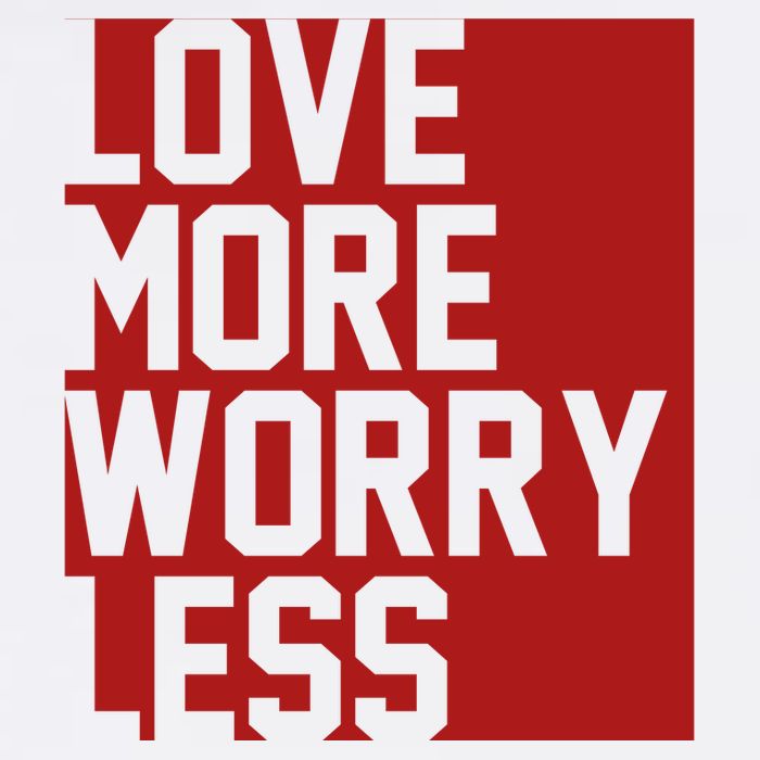 Love More Worry Less Quote Kids Hoodie