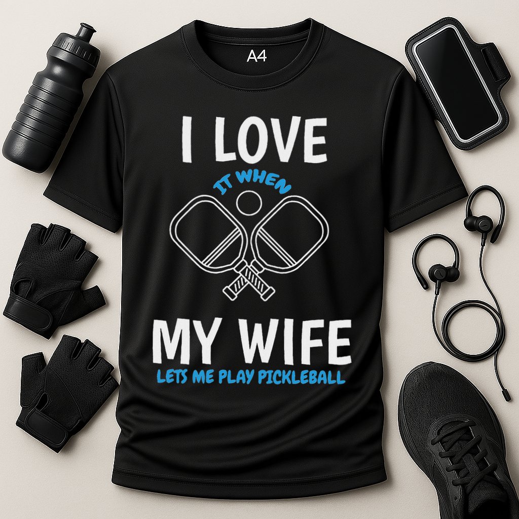 Love My Wife When She Let Me Play Pickleball Cooling Performance Crew T-Shirt